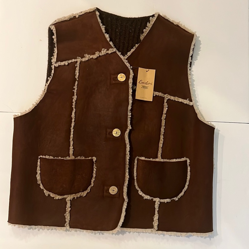 Brown Shearling Vest